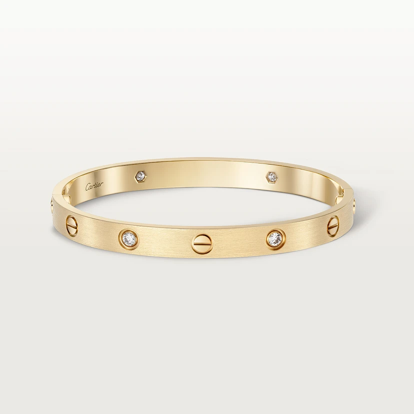 Bracelet LOVE, modèle classique, brossé, 4 diamants