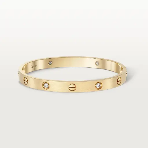 Bracelet LOVE, modèle classique, brossé, 4 diamants